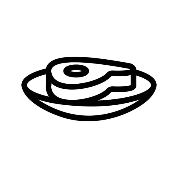 Vector ícone de carne de bife. Isolado contorno símbolo ilustração — Vetor de Stock