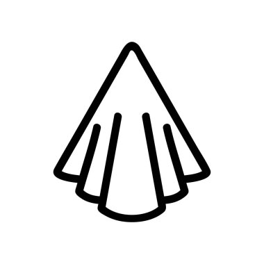 İpek kumaş ikon vektörü. İzole edilmiş kontür sembolü gösterimi