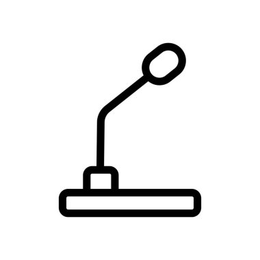 mikrofon ikon vektörü. İzole edilmiş kontür sembolü gösterimi