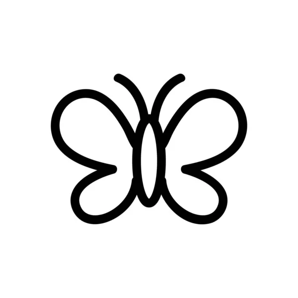 Silk butterfly icon vector. Isolated contour symbol illustration — Stock Vector