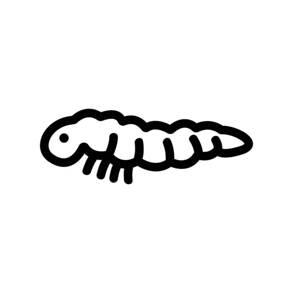 Seda gusano icono vector. Ilustración del símbolo de contorno aislado — Vector de stock