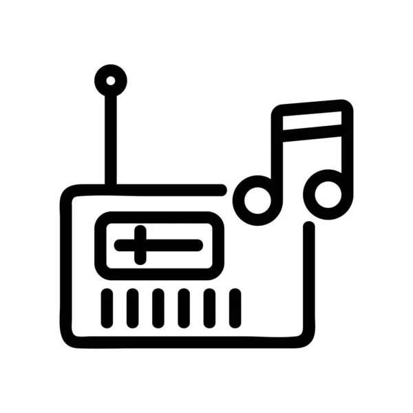 Radio melodie icoon vector. Geïsoleerde contoursymbool illustratie — Stockvector