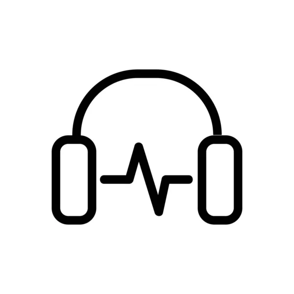 Słuchawki ikona wektor muzyki. Ilustracja izolowanego symbolu konturu — Wektor stockowy