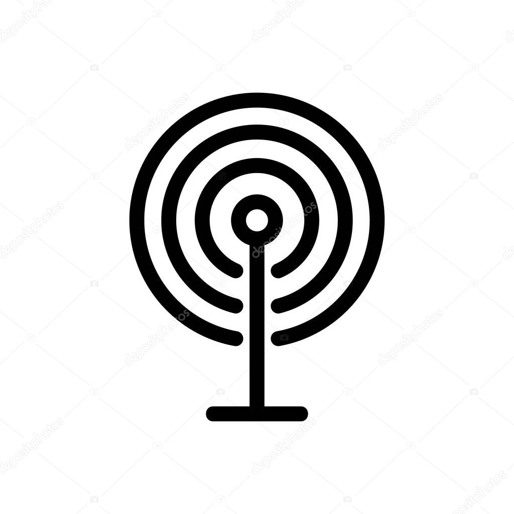 Radio signal icon vector. Thin line sign. Isolated contour symbol illustration