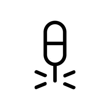 Lazer kaynak ikon kesme vektörü. İzole edilmiş kontür sembolü gösterimi