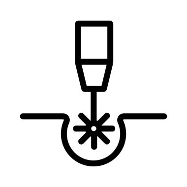 Lazer kaynak ikon kesme vektörü. İzole edilmiş kontür sembolü gösterimi