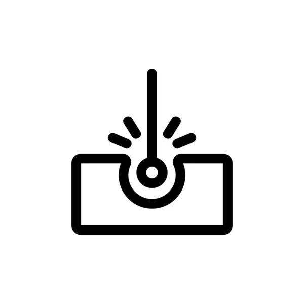 Soldadura láser icono de corte vector. Ilustración del símbolo de contorno aislado — Vector de stock