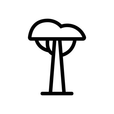 Orman ağacı ikon vektörü. İzole edilmiş kontür sembolü gösterimi