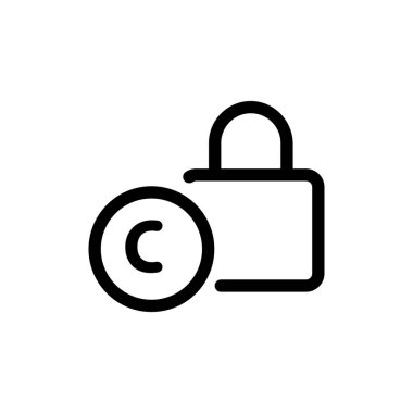 fikri mülkiyet ikonu vektörü. İzole edilmiş kontür sembolü gösterimi