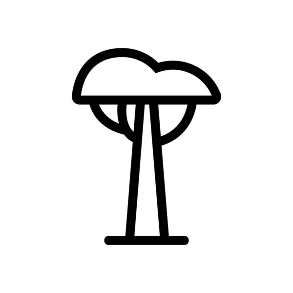 Vettore icona albero della giungla. Illustrazione del simbolo del contorno isolato — Vettoriale Stock