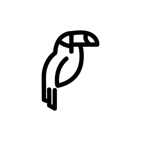 Vettore icona uccello pappagallo giungla. Illustrazione del simbolo del contorno isolato — Vettoriale Stock