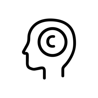 fikri mülkiyet ikonu vektörü. İzole edilmiş kontür sembolü gösterimi