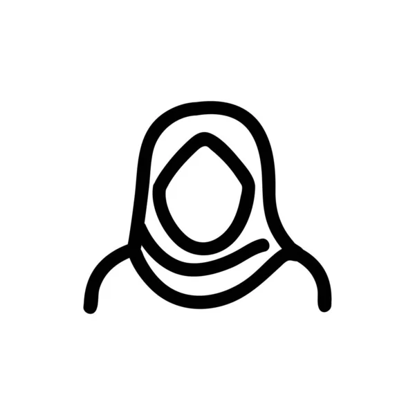 Вектор иконок женщины хиджаба. Изолированная контурная иллюстрация — стоковый вектор