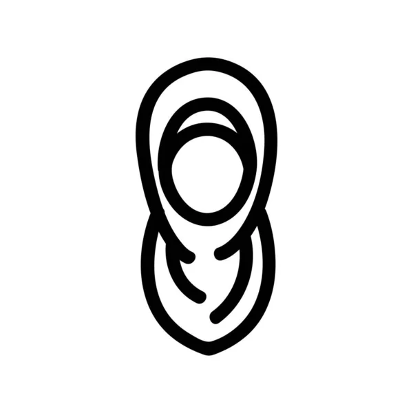 Hijab kvinna ikon vektor. Isolerad kontur symbol illustration — Stock vektor