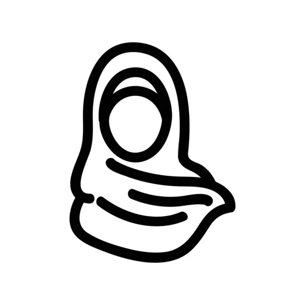 Hijab femme icône vecteur. Illustration de symbole de contour isolé — Image vectorielle