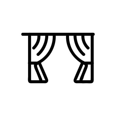 perde ikon vektörü. İzole edilmiş kontür sembolü gösterimi