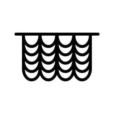 perde ikon vektörü. İzole edilmiş kontür sembolü gösterimi