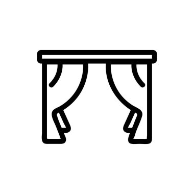 perde ikon vektörü. İzole edilmiş kontür sembolü gösterimi