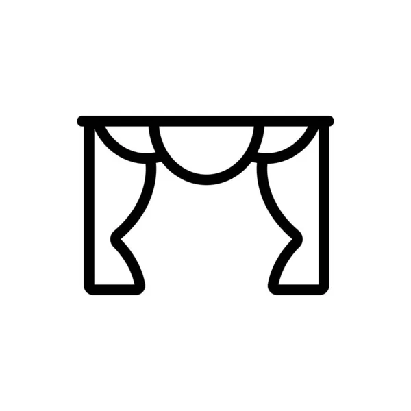 Vorhang-Symbol-Vektor. Isolierte Kontursymboldarstellung — Stockvektor
