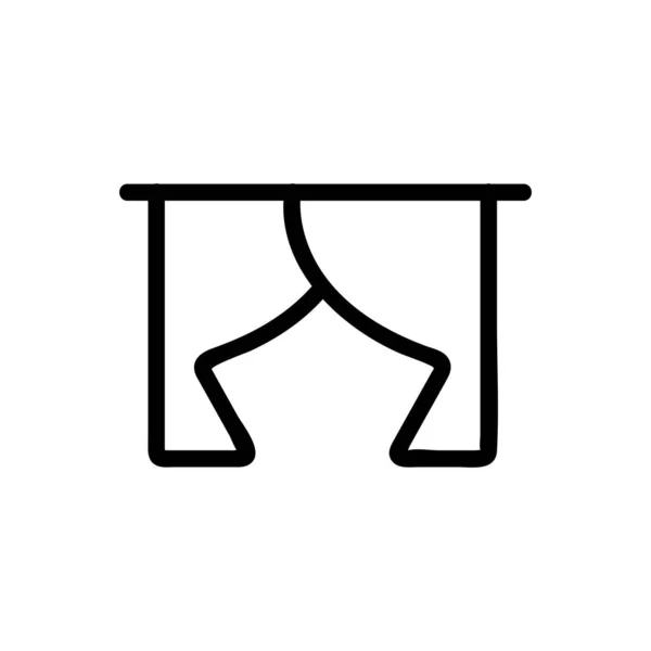 Vorhang-Symbol-Vektor. Isolierte Kontursymboldarstellung — Stockvektor
