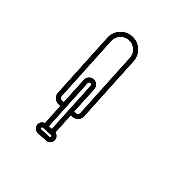 Vetor ícone de bastão de críquete. Isolado contorno símbolo ilustração — Vetor de Stock