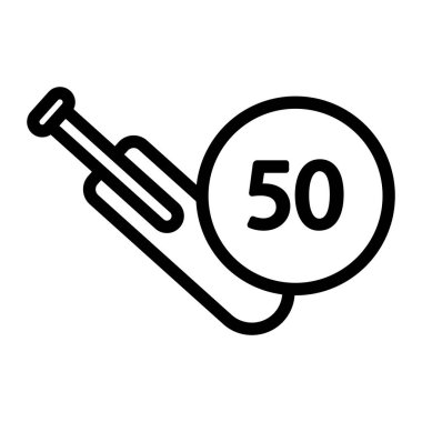 Kriket skor simgesi vektörü. İzole edilmiş kontür sembolü gösterimi