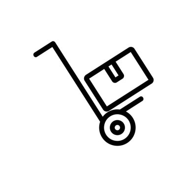 Kurye ikon vektörü. İzole edilmiş kontür sembolü gösterimi