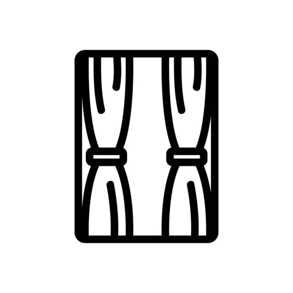 Gordijn pictogram vector. Geïsoleerde contoursymbool illustratie — Stockvector