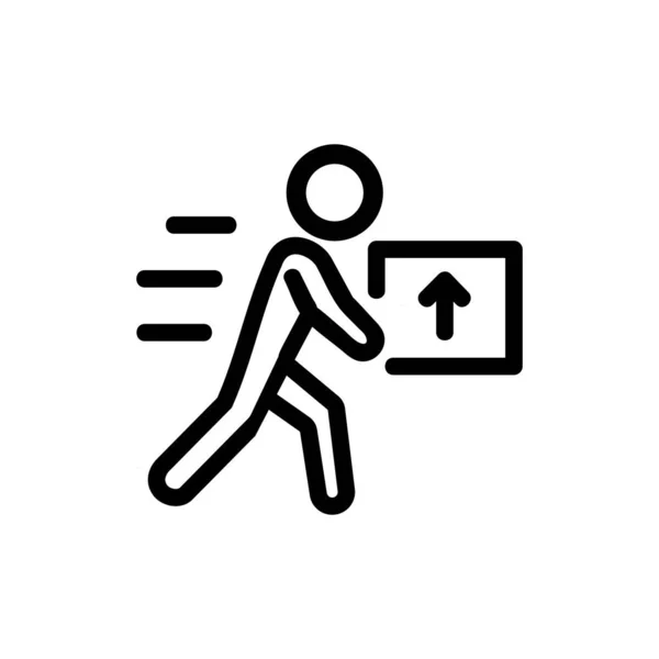 Vettore icona corriere. Illustrazione del simbolo del contorno isolato — Vettoriale Stock