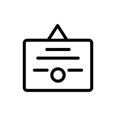 Akademi diploması ikon vektörü. İzole edilmiş kontür sembolü gösterimi