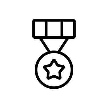 Ordu Madalya Simgesi Vektörü. İzole edilmiş kontür sembolü gösterimi