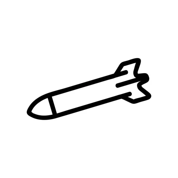 Vojenský vektor torpéda. Izolovaný obrysový symbol ilustrace — Stockový vektor