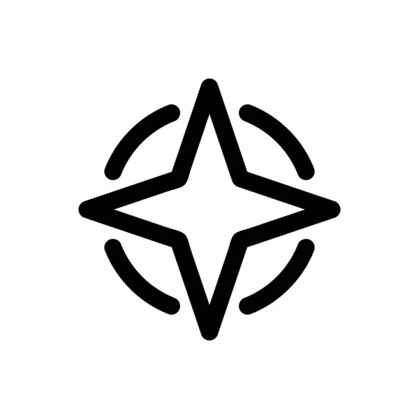 Estrella brillante icono de brillo vector. Ilustración del símbolo de contorno aislado — Archivo Imágenes Vectoriales