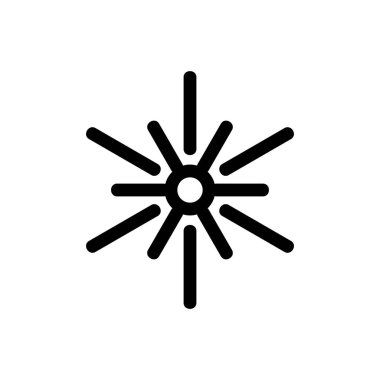 Yıldız parlayan simge vektörü. İzole edilmiş kontür sembolü gösterimi