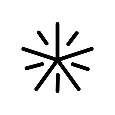 Yıldız parlayan simge vektörü. İzole edilmiş kontür sembolü gösterimi