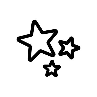 Yıldız parlayan simge vektörü. İzole edilmiş kontür sembolü gösterimi