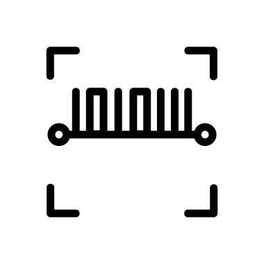 Barkod bir ikon vektörü. İzole edilmiş kontür sembolü gösterimi