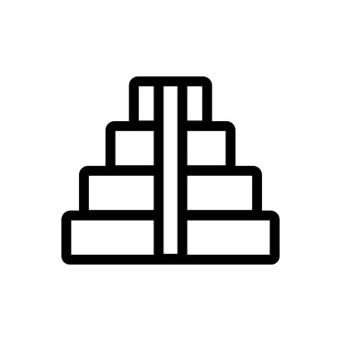 piramit ikon vektörü. İzole edilmiş kontür sembolü gösterimi