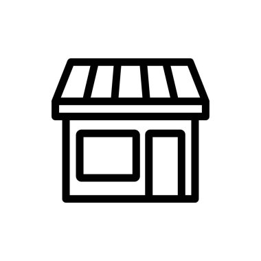 Dükkan yemeği ikonu vektörü. İzole edilmiş kontür sembolü gösterimi