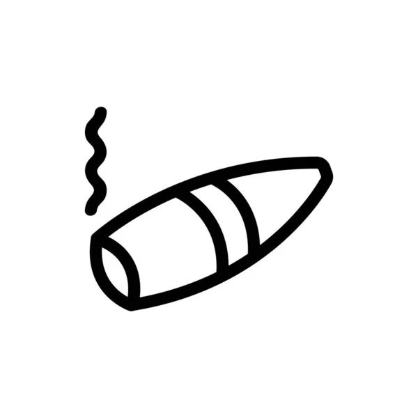 Vettore dell'icona del fumo di sigaro. Illustrazione del simbolo del contorno isolato — Vettoriale Stock