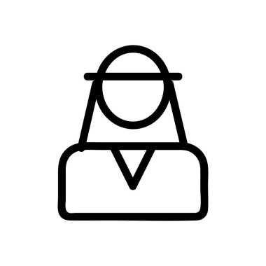 Şeyh ikon vektörü. İzole edilmiş kontür sembolü gösterimi