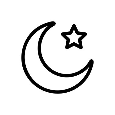 Ay simgesi vektörü. İzole edilmiş kontür sembolü gösterimi