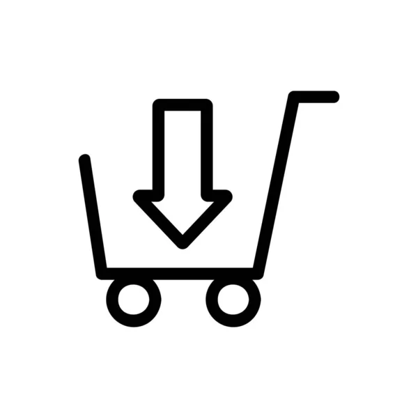Loja carrinho ícone vetor. Isolado contorno símbolo ilustração —  Vetores de Stock