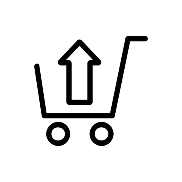 Bevásárlókocsi ikon vektor. Elszigetelt körvonalszimbólum illusztráció — Stock Vector