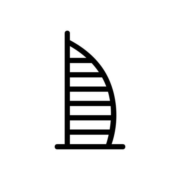Vetor ícone do hotel. Isolado contorno símbolo ilustração —  Vetores de Stock