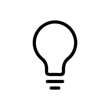 Ampul fikri ikon vektörü. İzole edilmiş kontür sembolü gösterimi