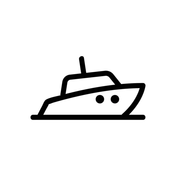 Вектор иконы яхты. Изолированная контурная иллюстрация — стоковый вектор
