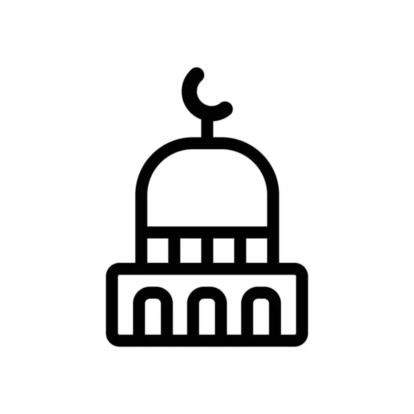 Мечеть вектор икон. Изолированная контурная иллюстрация — стоковый вектор