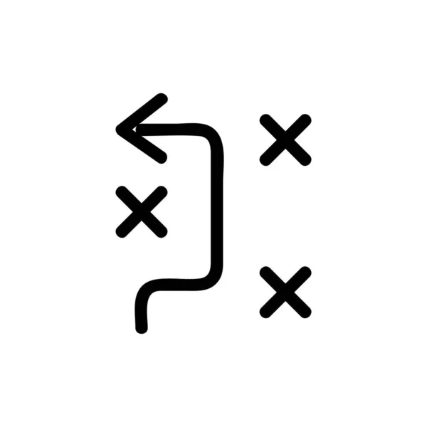 Вектор піктограми маршруту. Ізольована контурна символьна ілюстрація — стоковий вектор