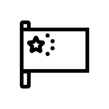 Çin bayrağı ikon vektörü. İzole edilmiş kontür sembolü gösterimi